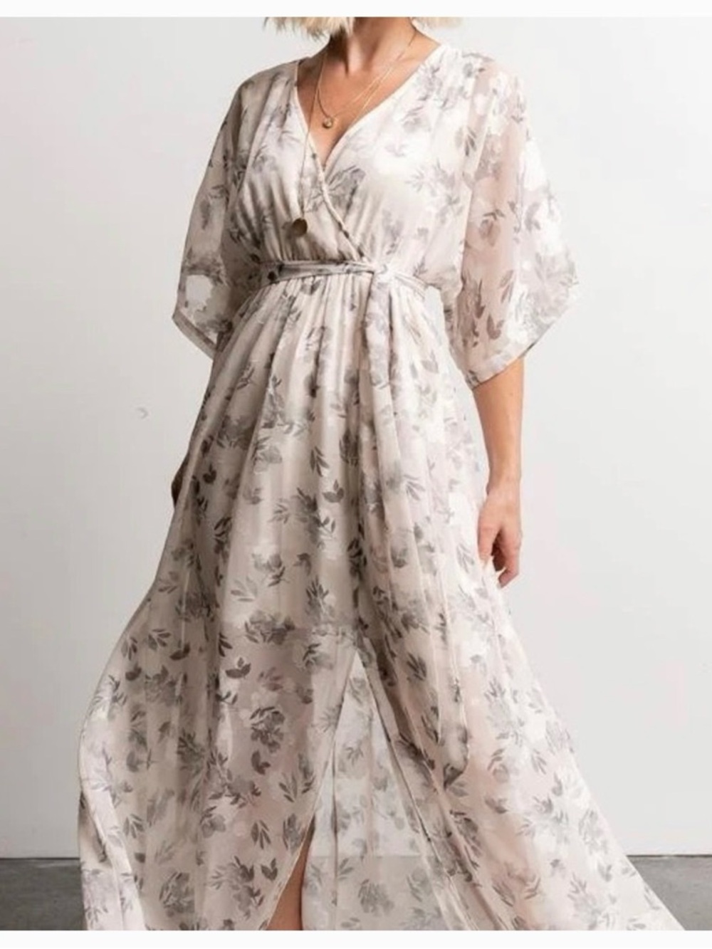 Baltic Born NWT Floral Jacquard Kimono Maxi Dress Size XL